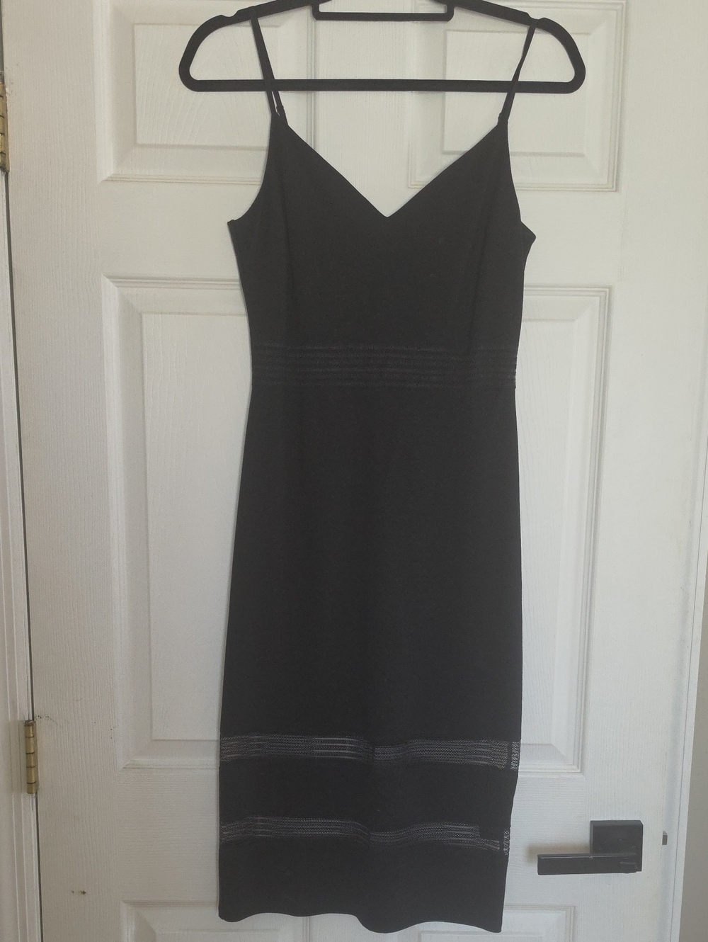 Bebe Black Spaghetti Strap Midi Dress - Elegant Everyday